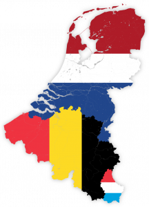 Map Belgium, Netherlands, Luxembourg