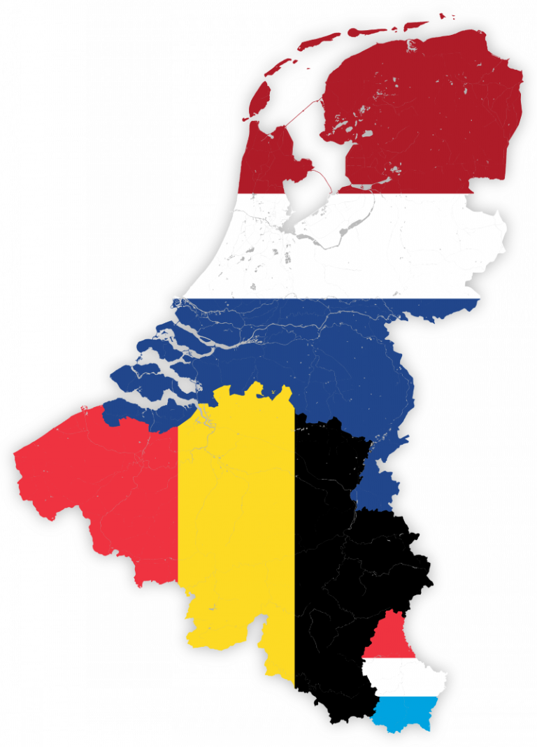 Karte Belgien, Niederlande, Luxemburg