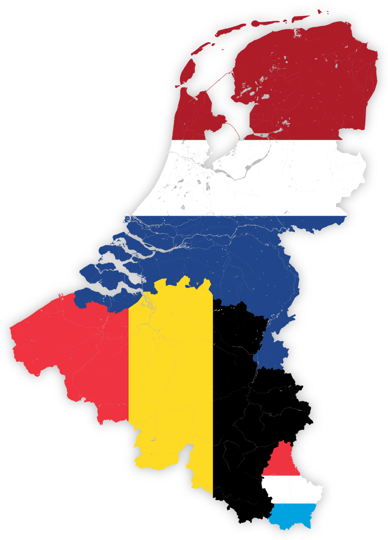 Karte Belgien, Niederlande, Luxemburg
